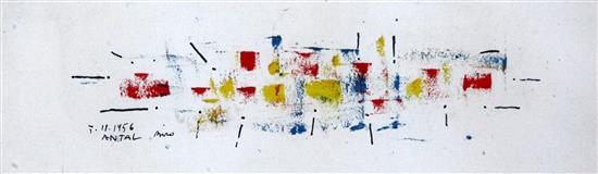 Antal Biro (1907-1990) Abstracts, 9 x 7.75in. and 3 x 9in.